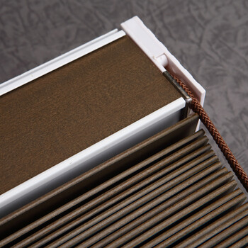 
                                        GRACEBLINDS 实木百叶窗帘 新品一线拉绳式百叶帘 省力系统百叶窗卷帘 MSJ-008栗色 50mm叶片+宽布带                
