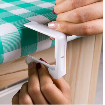 白色固定台布夹 塑料餐桌布夹 4个装