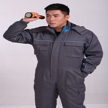 net水产冷藏工作服生鲜冷库棉服连体式防水防寒连体棉