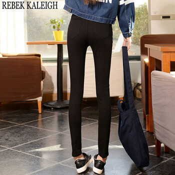 REBEK KALEIGH2015女装新款韩版小脚牛仔裤女9016 黑色 32码