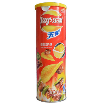 乐事薯片桶装104g滋滋烤肉味办公室休闲零食膨化儿童食品小吃 嗞嗞