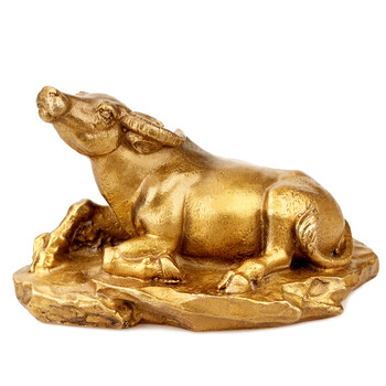 聚缘阁十二生肖铜摆件属鼠牛虎属兔龙蛇马羊猴鸡狗猪居家工艺品大号牛