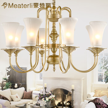 蒙特丽 客餐厅卧室吊灯 TDX3 欧式全铜灯具(B) 型号TT62-8头