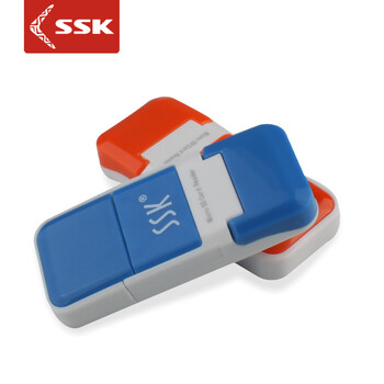 SSK飚王 SCRS022 风云高速专用microSD/TF单口读卡器 创意迷你 蓝色