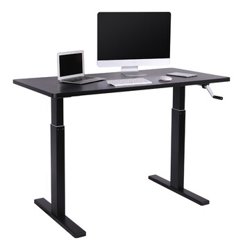 乐歌(loctek) h1手摇升降桌站立办公桌简约笔记本台式电脑桌家用书桌