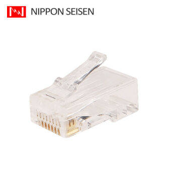 日线（NISSEN） 超5类cat5e非屏蔽水晶头网线接头端子过fluke测试 50psc装