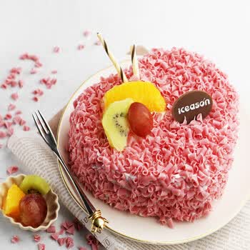 爱茜茜里一心一意草莓水果口味冰淇淋蛋糕8寸1200g/个