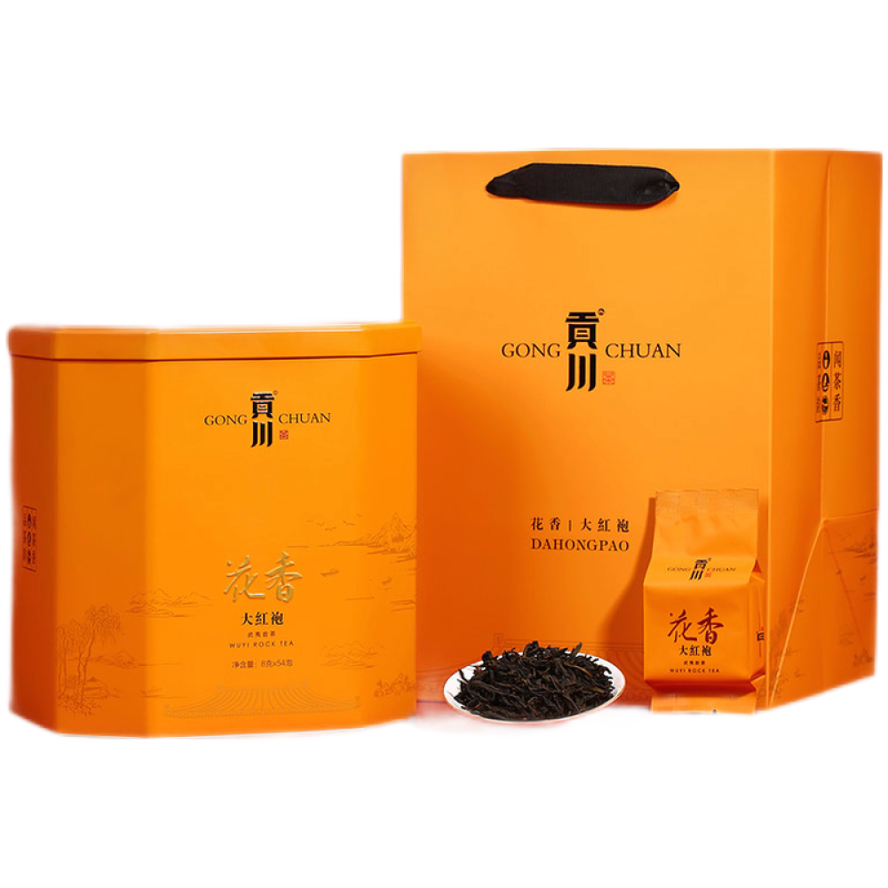 日川 大红袍茶叶礼盒装 正宗武夷山岩茶 耐泡型乌龙茶54袋 432g 花香