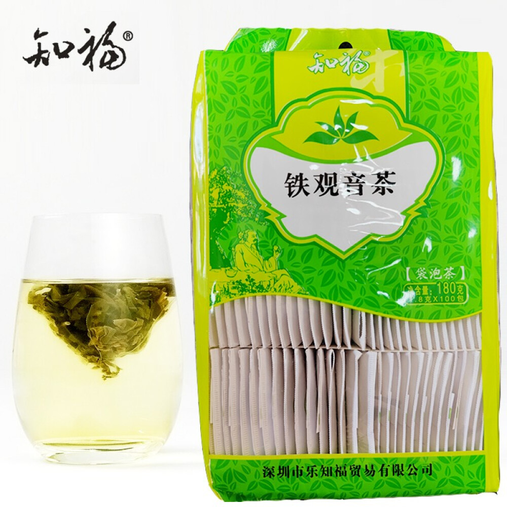 知福茗茶  精选绿茶茶包袋泡茶新茶180g共100小泡 3813铁观音袋泡茶(100包)