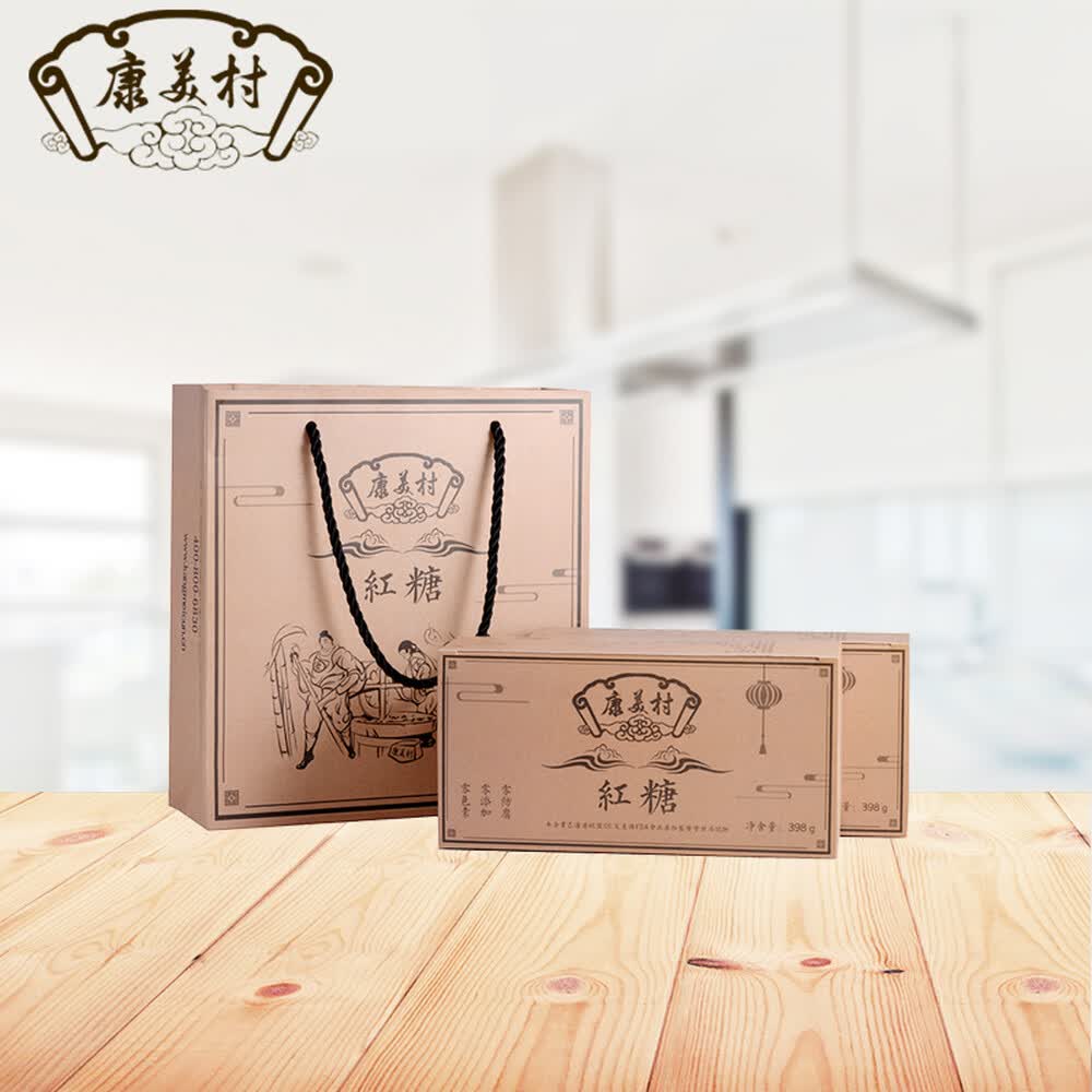 康美村红糖块398g盒装甘蔗速溶红糖月经生理期产妇月子红糖水独立包装便携 Nice222
