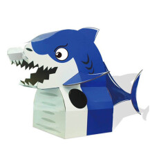 儿童纸箱DIY鲨鱼服萌懵鲨鱼