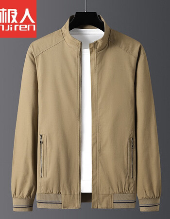 南极人品牌男装春秋季中年男士夹克纯棉休闲爸爸春秋外套中老年男装加