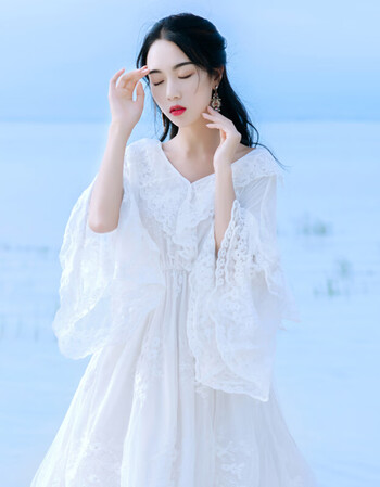 成人礼物女生裙子生日群孑长裙脚踝白色连衣裙公主裙成年礼服女仙气