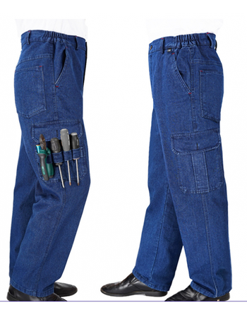 工作裤男上班劳保耐磨休闲棉的修车工人汽修工作服裤子工装裤男牛仔