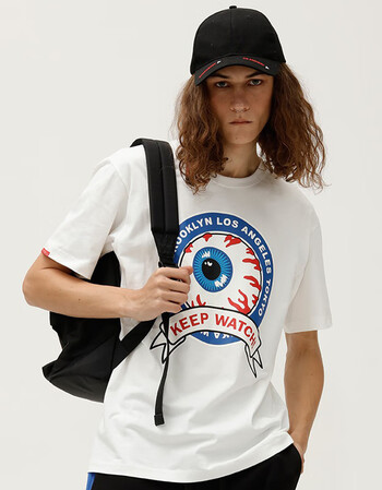 mishka大眼球短袖t恤男女同款圆领印花休闲宽松情侣款复古logo情侣装