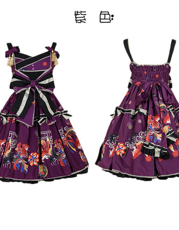 日系甜美白昼梦洛丽塔jsk背心裙连衣裙少女lo裙二次元洋装lolita 紫色