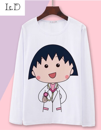 樱桃小丸子花轮动漫周边长袖t恤男女二次元衣服儿童亲子情侣秋季11s