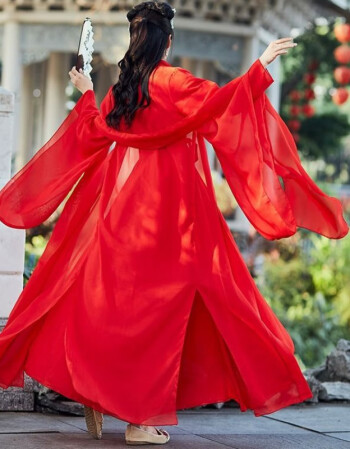 服女飘逸中国风大鱼海棠舞蹈服装仙女凉凉古装汉服红色只有外皮外皮xs