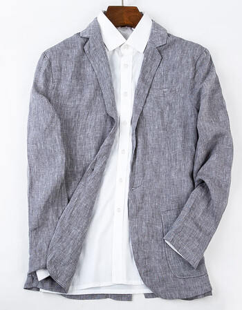 休闲西服男亚麻纯色春夏季男士单西外套舒适透气春夏时尚男装小西装