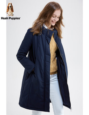 hushpuppies暇步士女装棉服2020冬季新品3m棉中长款立领加厚保暖潮流