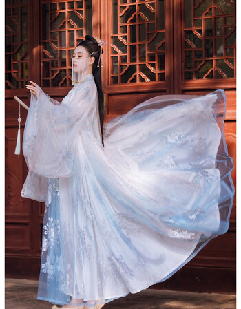 古装女汉服仙女服广袖对襟齐胸襦裙仙气秋冬季中国风夏改良超仙飘逸齐