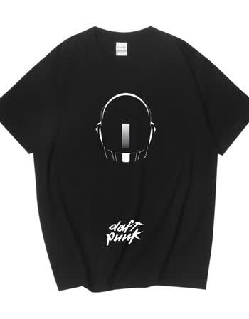 电子乐队daftpunk傻蠢朋克男女款短袖tee棉t恤宽松圆领潮初高中大学生