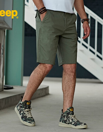jeep吉普短裤男士2021夏季新款沙滩裤男时尚潮牌休闲裤男宽松学生青年