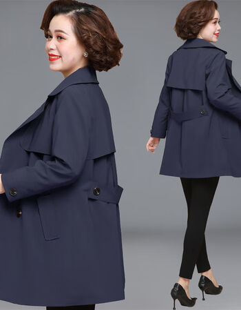 惠格雅春秋季女式中老年风衣妈妈秋衣女士风衣外套女遮肚子显瘦上衣