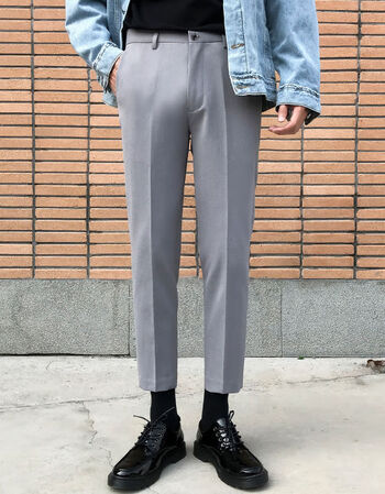 西裤垂感全面弹春季九分西装裤男直筒港风九分裤坠感休闲小脚裤韩版