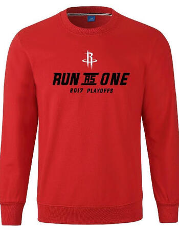 漫呦呦 秋季新款火箭队长袖球衣男士棉圆领套头宽松舒适卫衣 红色 m