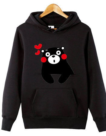 2018秋季新款熊本熊印花薄款连帽卫衣男女时尚潮流个性动漫二次元连帽