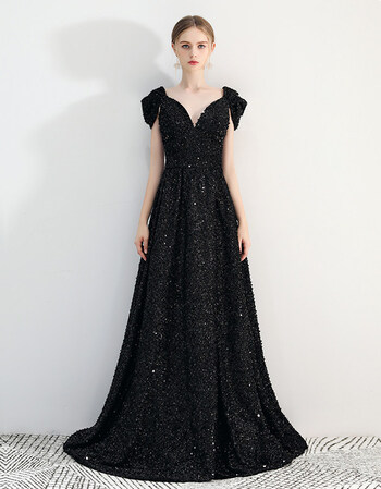 公司年会黑色晚礼服女新款宴会长款性感拖尾优雅聚会高端礼服秋冬