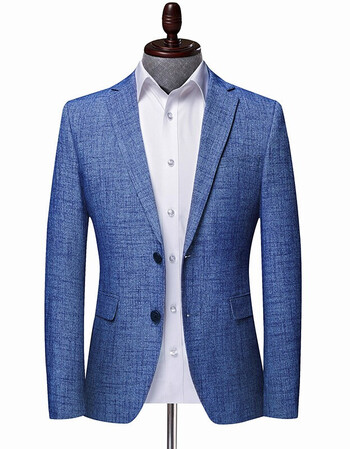 上衣单件秋季新款中年休闲西装便西服单西装ganibporch8107天蓝色195