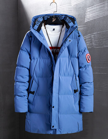 棉衣男中长款冬季外套胖子棉袄加肥加大码工装加厚保暖棉服男蓝色xl