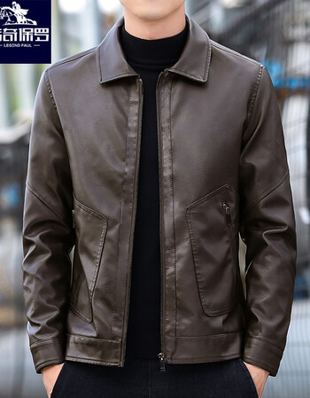 传奇保罗皮衣男外套青年韩版潮流翻领pu皮夹克男装休闲皮上衣男士修身