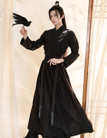 汉服男古装古风男士仙气原创情侣款古装侠客书生青少年黑色 浮云笙