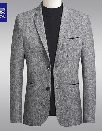 罗蒙西服男士外套商务休闲西装中青年小西服单西夹克爸爸装正装职业装