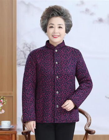 7080歲老年裝加絨加厚棉服冬外套老人衣服媽媽外套衣服女中年2號色5xl