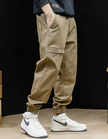 古先森束脚工装裤男宽松秋冬季加绒加厚保暖带绒男士休闲裤哈伦裤加肥