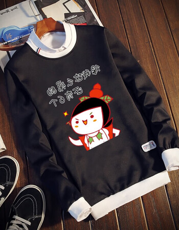 学生校园兄弟装班服卫衣长袖圆领葫芦娃衣服青少年动漫男 黑色大娃 m