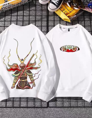 【征适】春秋季国潮孙悟空圆领卫衣男潮牌中国风宽松薄外套潮流上衣c