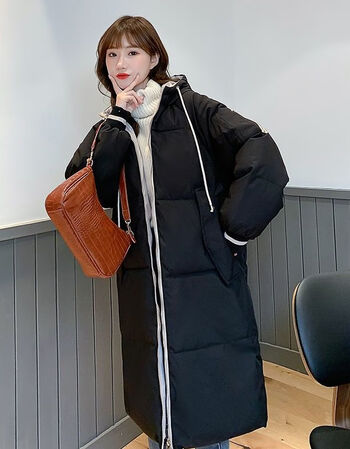 棉服女冬装棉袄2021年新款韩版宽松中长款加厚港风ins棉衣潮黑色l115