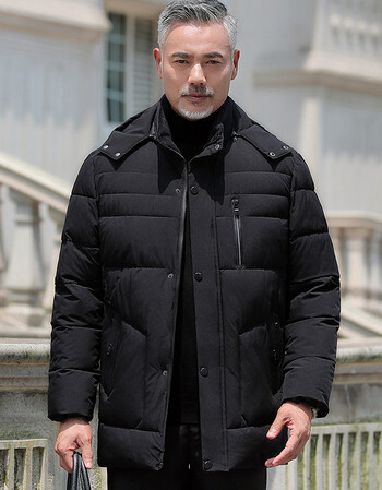 中老年棉衣男中长款加厚宽松保暖棉服爸爸棉袄中年人冬季外套黑色4xl