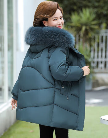 恒源祥棉服中老年棉服女中长款加厚2021宽松棉袄妈妈冬装50岁女式女款