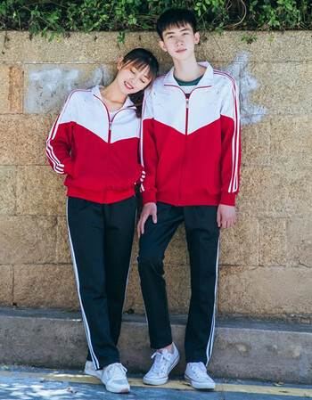 春秋高中学生初中学生班服套装黑白校服长袖秋季大学生运动会服装