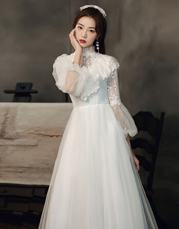 艺考礼服女声乐艺考晚礼服裙女2021秋季宴会长裙学生白色仙气声乐森系