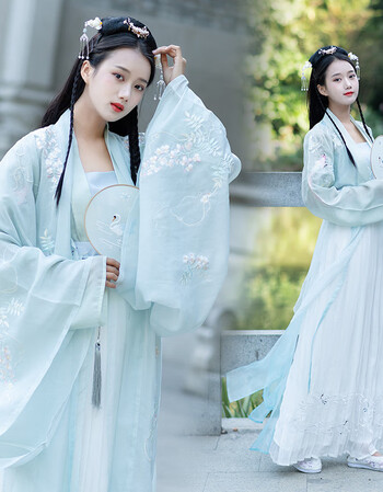 古装汉服女2019新款齐胸襦裙中国风如梦霓裳广袖收腰古风仙女传统套装