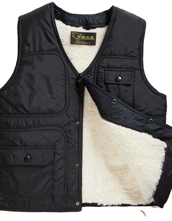2019京东优选老人穿里面带毛的爸爸装羊毛马甲男款中老年皮毛一体坎肩