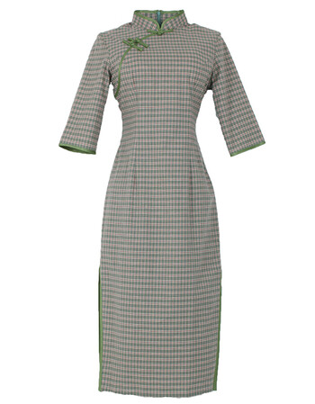 女装 旗袍/唐装 其他品牌 棉麻旗袍老上海女秋2018新款亚麻棉中长款小