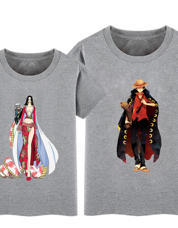 【第二件减10元】2019夏季潮牌情侣装t恤海贼王路飞女帝蛇姬侣t恤衣服